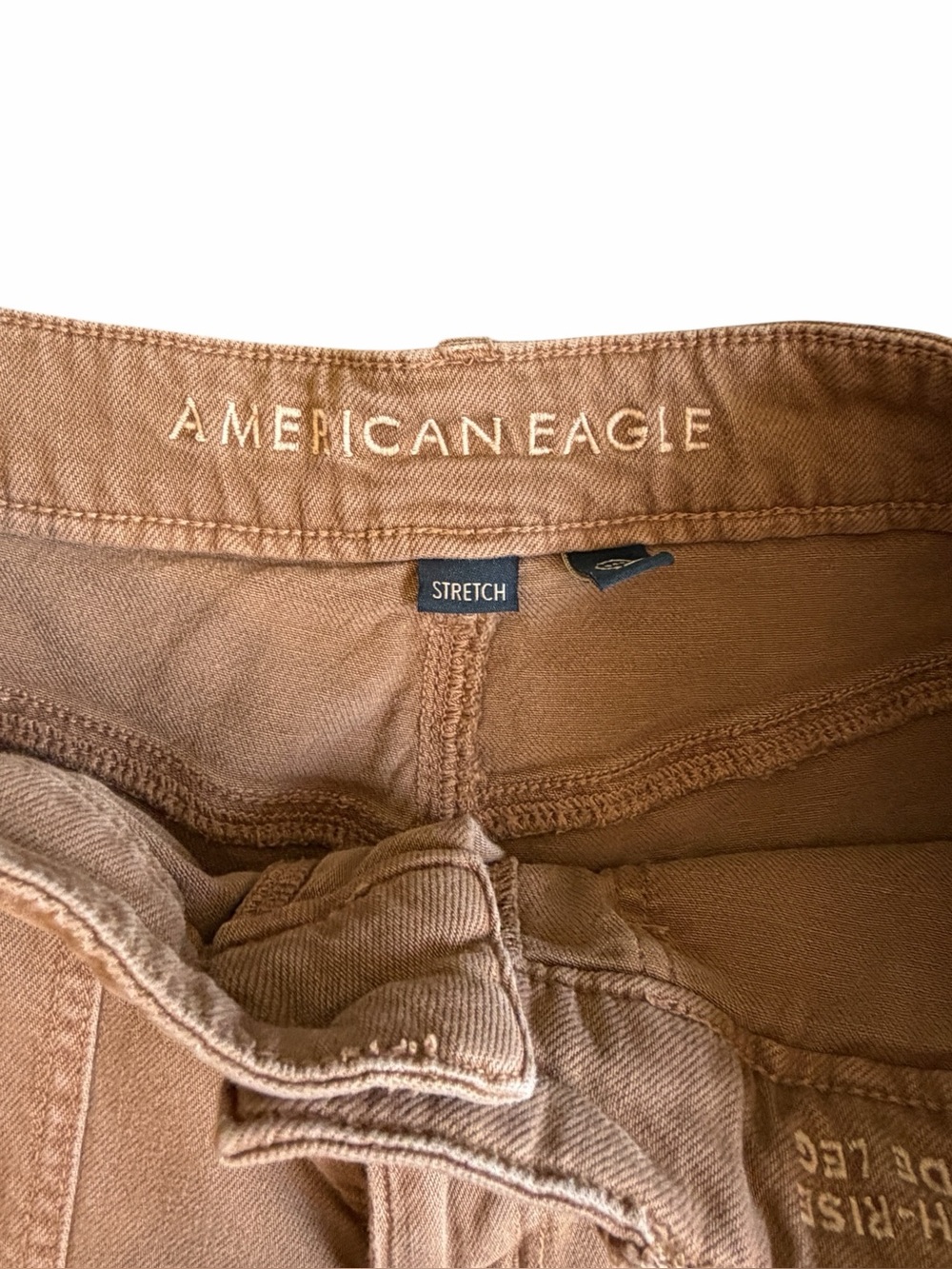 American Eagle Super High-Rise Baggy Wide Leg Pants Tan Size 6 #2310 - Picture 6 of 8